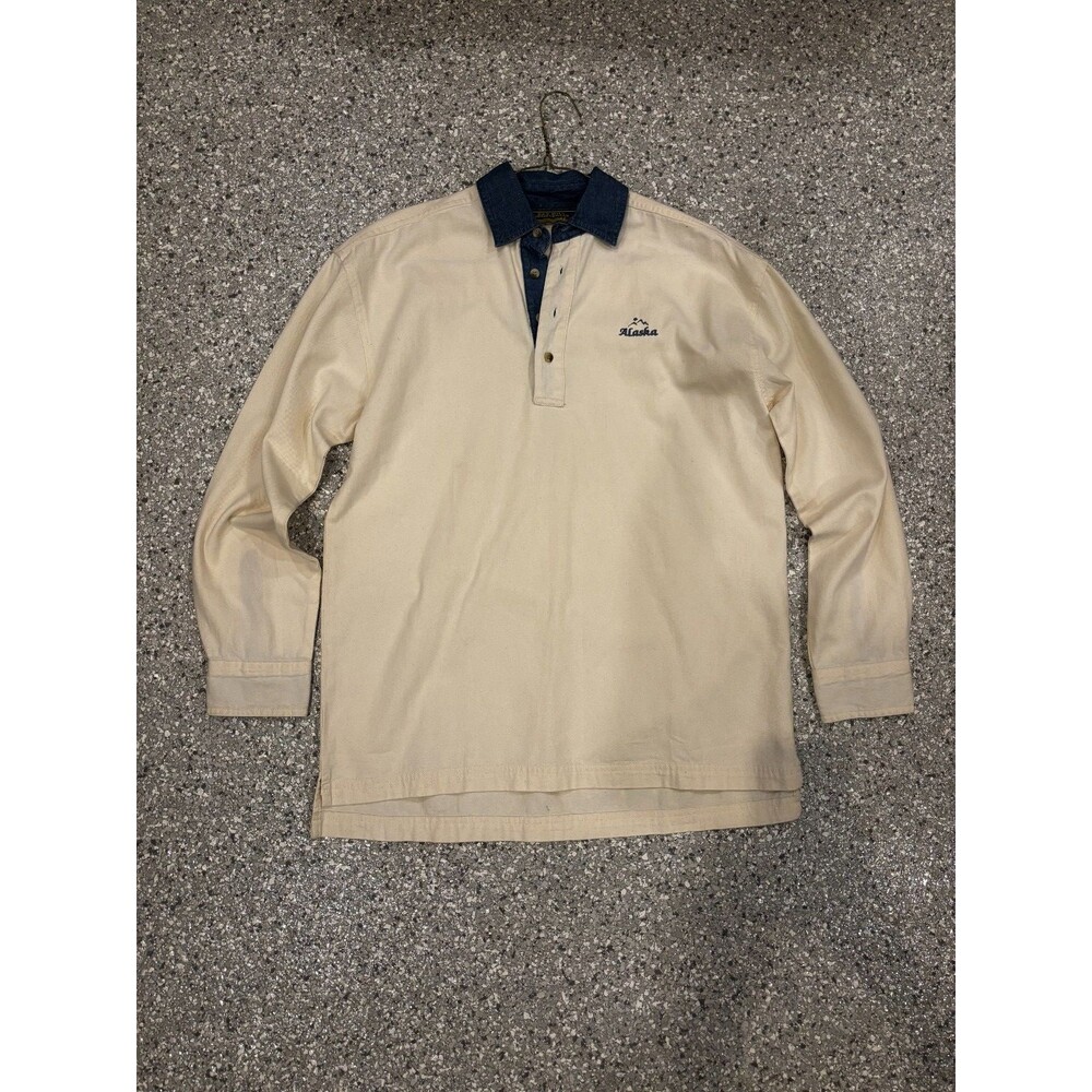 Mens Long Sleeve Alaska Shirt 100% Cotton Vintage